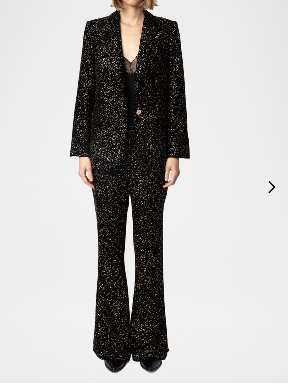 NWT Zadig & Voltaire Black & Gold Sparkle Women's Blazer Jacket